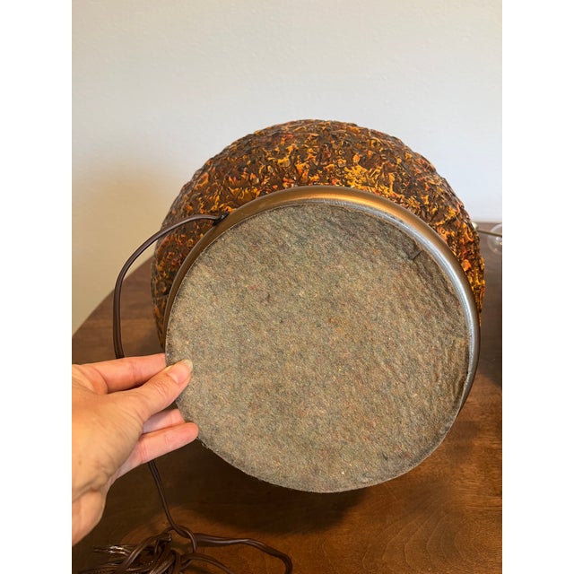 1970s Royal Haeger Orange Texture Globe Lamps - A Pair For Sale - Image 12 of 18
