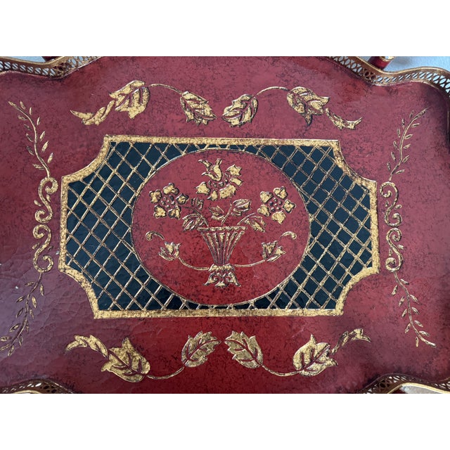 Wood Dessau Home Hand-Painted Gilt Tray Table – Florentine Style For Sale - Image 7 of 10