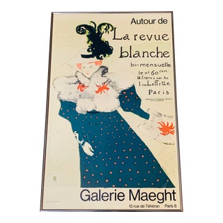 1960s Galerie Maeght Original Toulouse Lautrec Paris Exhibition Poster, Framed For Sale