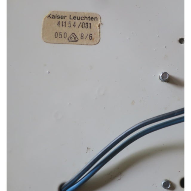 Metal Frosted Ice Glass and Brass Plafonnier from Kaiser Leuchten, 1970s For Sale - Image 7 of 13