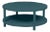 Raffia Wrapped Bermuda Turquoise Round Two-Layer Coffee Table For Sale