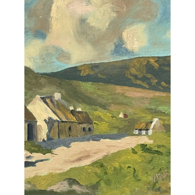 Vintage European Village Landscape Painting on Canvas. For Sale - Image 10 of 10
