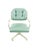 Retro vintage Chromcraft seafoam green rolling dinette chairs featuring a distinctive mid-century modern design....