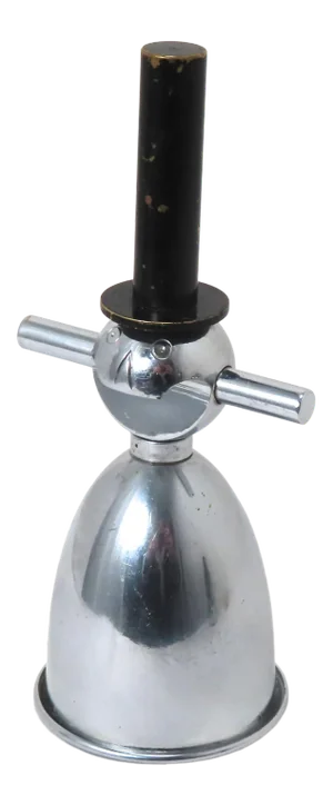 Vintage 1930s Art Deco Chrome on Brass Black Top Hat Man Combination Shot Glass, Bottle Opener & Hidden Corkscrew