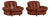 Vintage Italian Club Chairs in Cognac Leatherette, Italy, 1970s, Set of 2 For Sale
