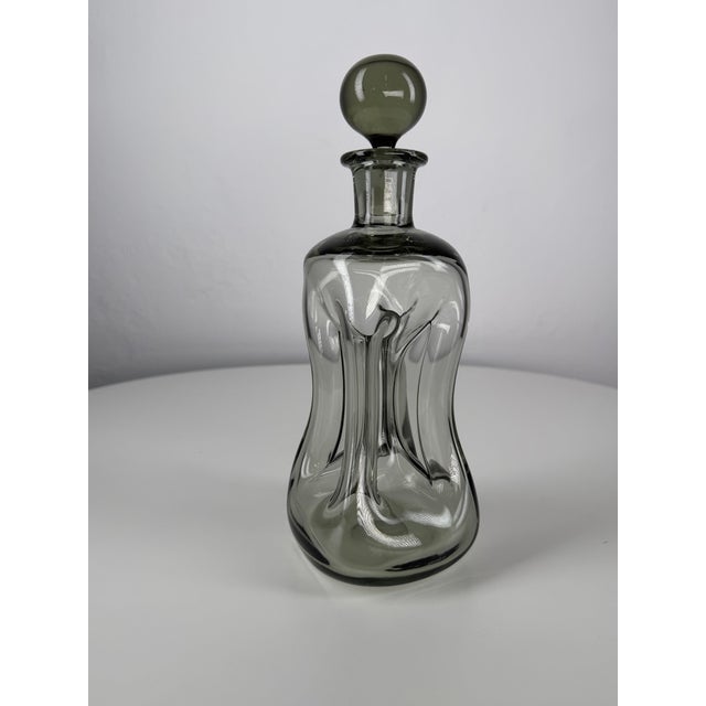 Danish Kluk Kluk Decanter in Smoked Glass from Holmegaard, 1970s For Sale - Image 6 of 6