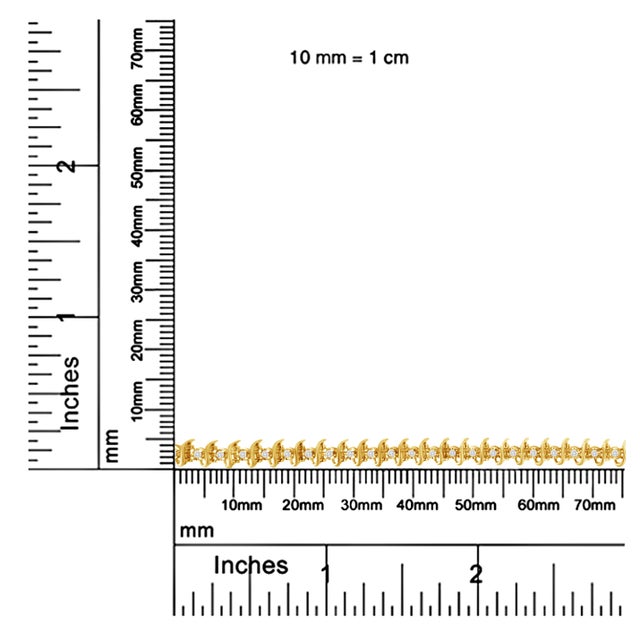 Metal 10KT Yellow Gold Plated .925 Sterling Silver 1 cttw Prong-Set Diamond Link Bracelet - 7.5" For Sale - Image 7 of 7