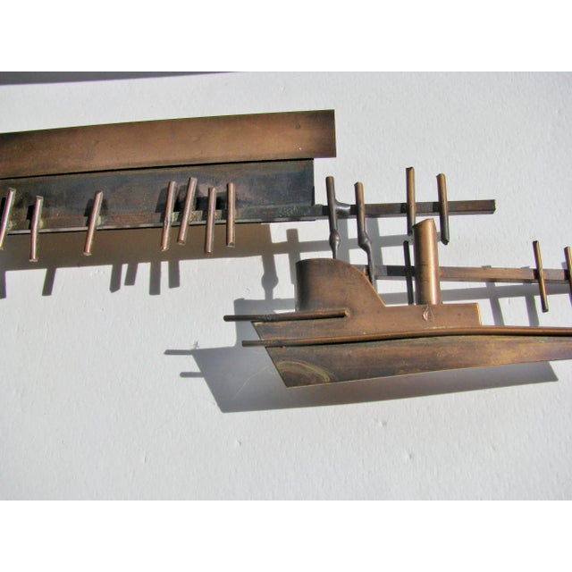 Curtis Jere 1970's Vintage Curtis Jere Brooklyn Bridge Metal Art Sculpture For Sale - Image 4 of 6