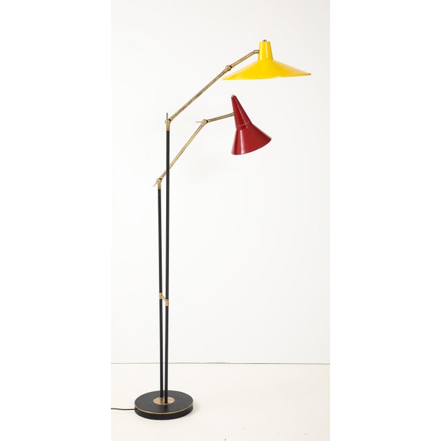 1960's Mid-Century Modern Style After Stilnovo Two Arm Adjustable Italian Floor Lamp For Sale - Image 17 of 18