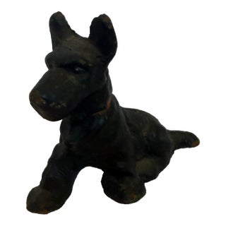 1920s Cast Iron Terrier Hubley With Faded Red Collar For Sale