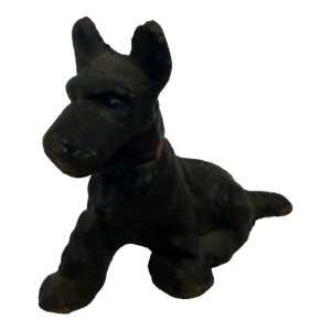 1920s Cast Iron Terrier Hubley With Faded Red Collar