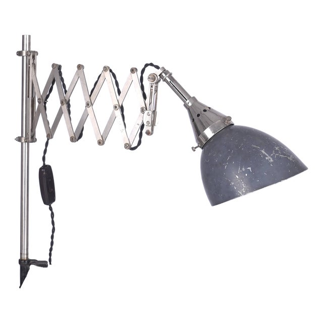 Bauhaus Nickel-Plated Scissor Accordion Table Lamp, 1930s For Sale