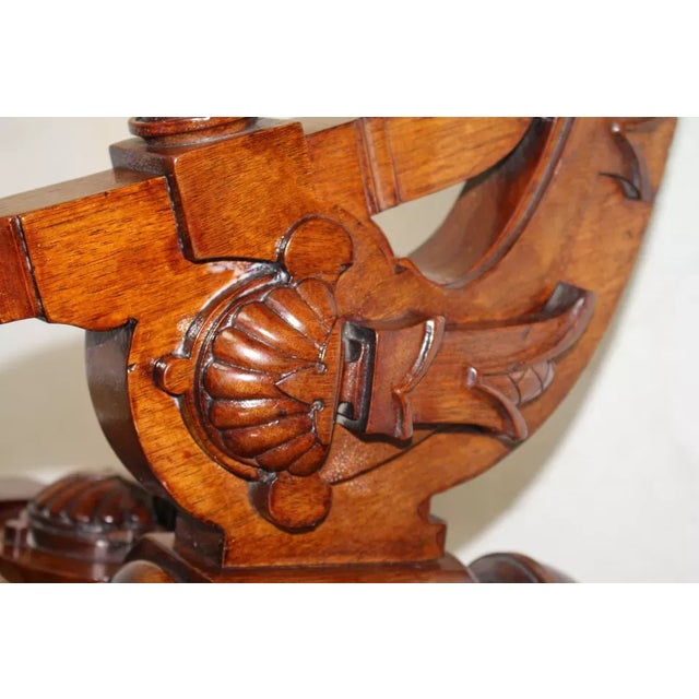 Early 19th Century Victorian Eastlake Renaissance Revival Marble Top Table With Carved Walnut Base For Sale - Image 10 of 11