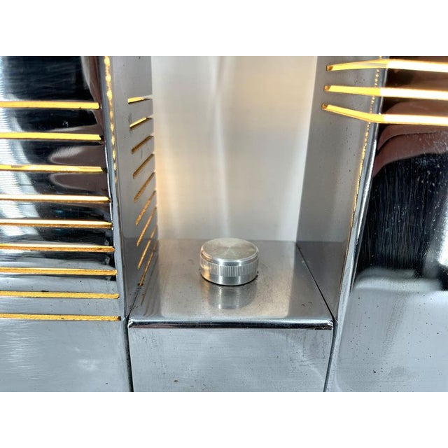 Vintage Chrome and Acrylic Glass Table Lamp attributed to Gaetano Missaglia, 1970s For Sale - Image 9 of 13