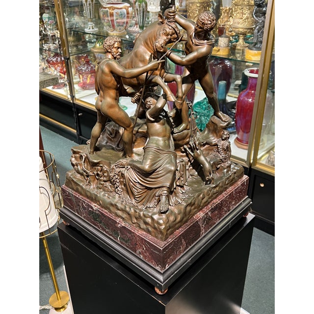Late 19th Century Antique Italian Grand Tour Bronze Sculpture of the Farnese Bull /Nelli Foundry For Sale - Image 5 of 17