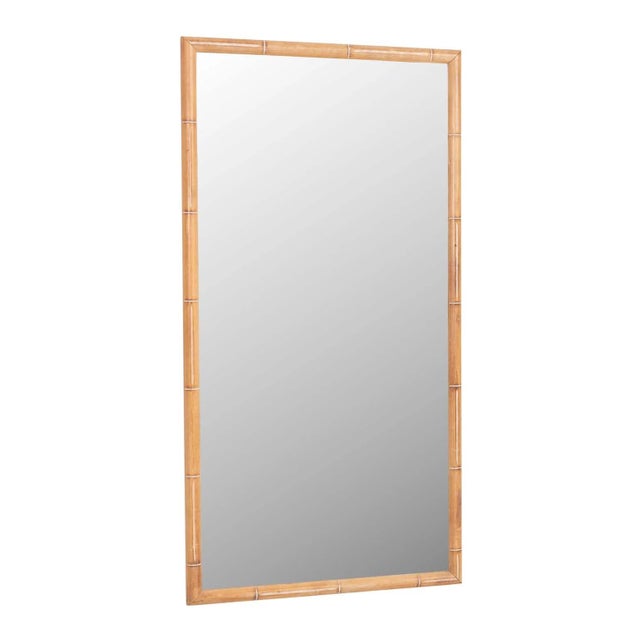 Hollywood Regency Faux Bamboo Mirror For Sale - Image 3 of 8