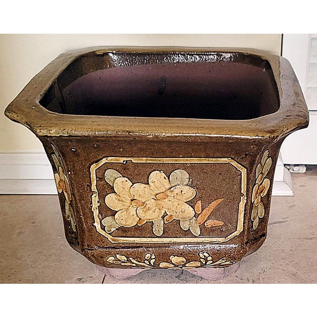 1970s 1970s Chinese Drip Glaze Planter Pot For Sale - Image 5 of 5
