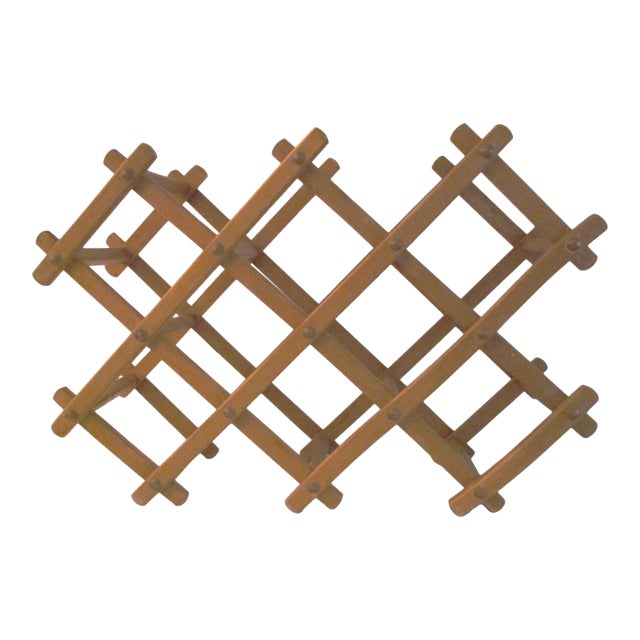 1970s Expanding Wood Wine Rack For Sale
