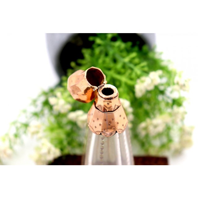 Perfume Bottle, Made of Glass and 15k Gold For Sale - Image 3 of 6