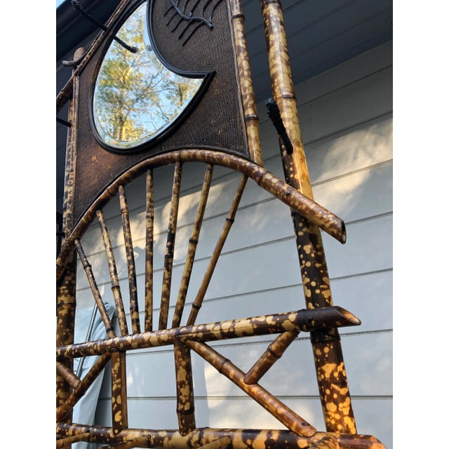 Early 20th Century English Hall Stand Tortoise Shell Bamboo Hall Tree For Sale - Image 5 of 12