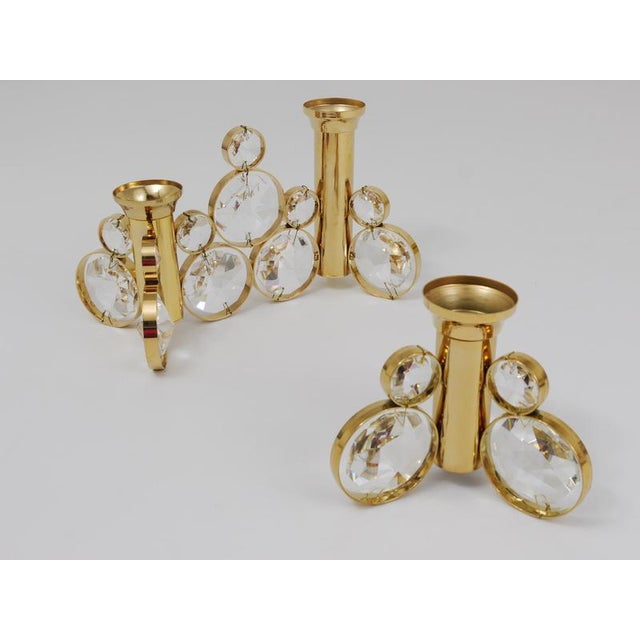 Brass and Crystal Candleholder by Palwa Gaetano, 1970s For Sale - Image 11 of 12