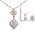 Early 21st Century 14K Rose Gold 3/4 Cttw Round Diamond Double Quatrefoil Pendant Necklace For Sale - Image 5 of 5