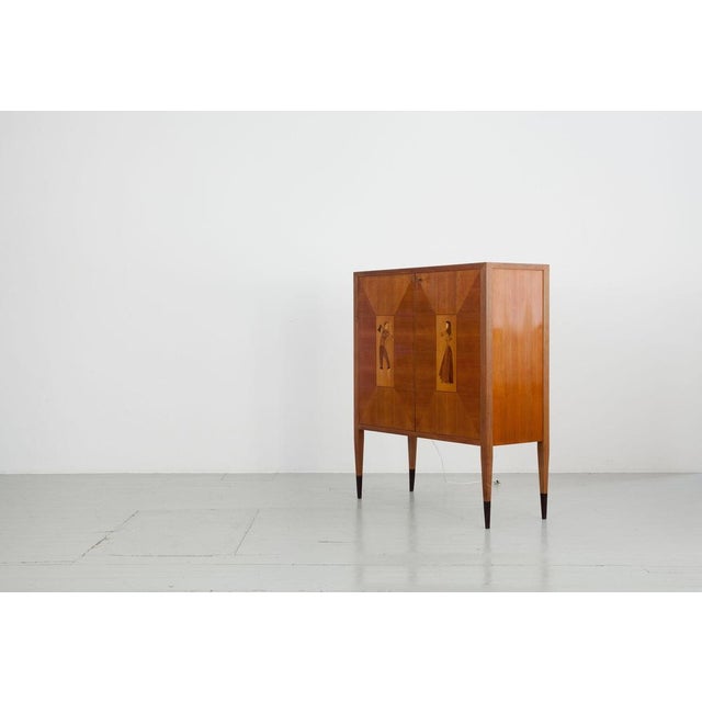 Bar Cabinet with Wood Inlays, Italy, 1950s For Sale - Image 6 of 18
