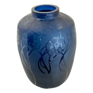 Italian Blue Glass Vase by Richard Rooze For Sale