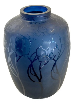 Italian Blue Glass Vase by Richard Rooze
