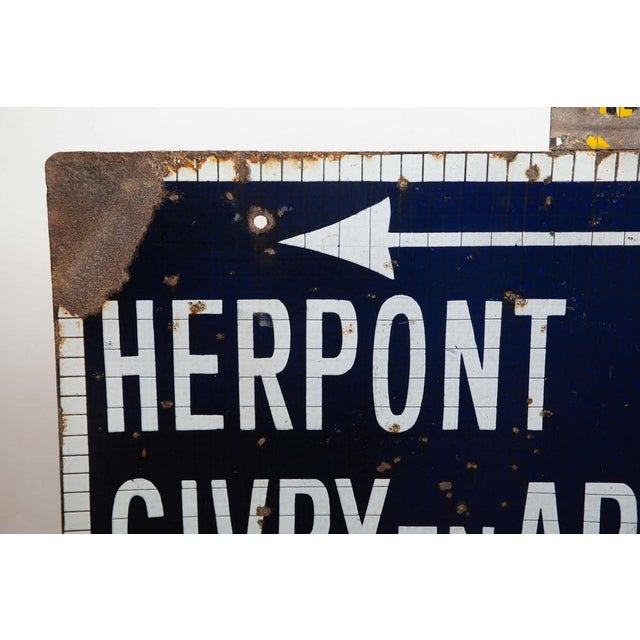 French Enamel Road Traffic Sign, 1930s For Sale - Image 3 of 6