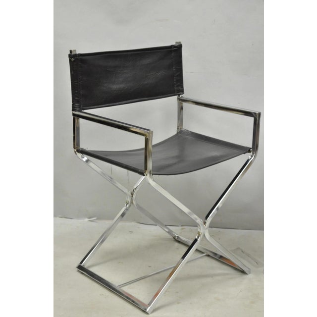 Mid-Century Modern Vintage Daystrom Mid Century Modern Chrome & Naugahyde Directors Chairs - Pair For Sale - Image 3 of 17