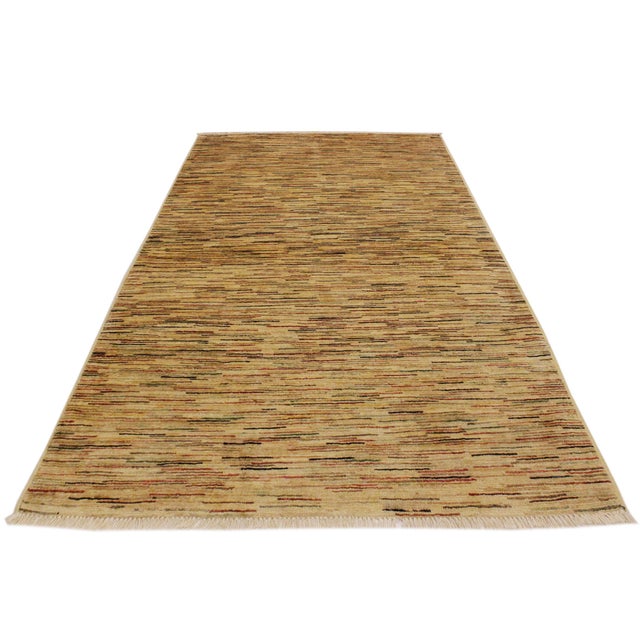 Shabby Chic Gabbeh Beige/Rust Wool Rug - 3'10'' X 5'9'' For Sale In New York - Image 6 of 10