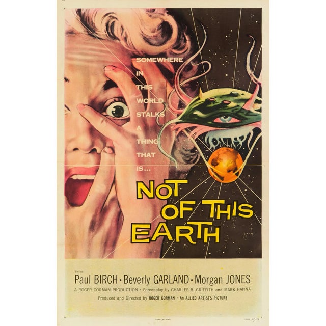 1950s Not of This Earth Original US One Sheet Movie Poster by Albert Kallis, 1957 For Sale - Image 5 of 5