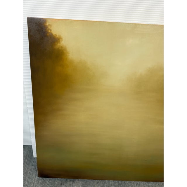 2000 - 2009 Aondrea Maynard Evening's Gold Oil on Wood Painting, Original For Sale - Image 5 of 12