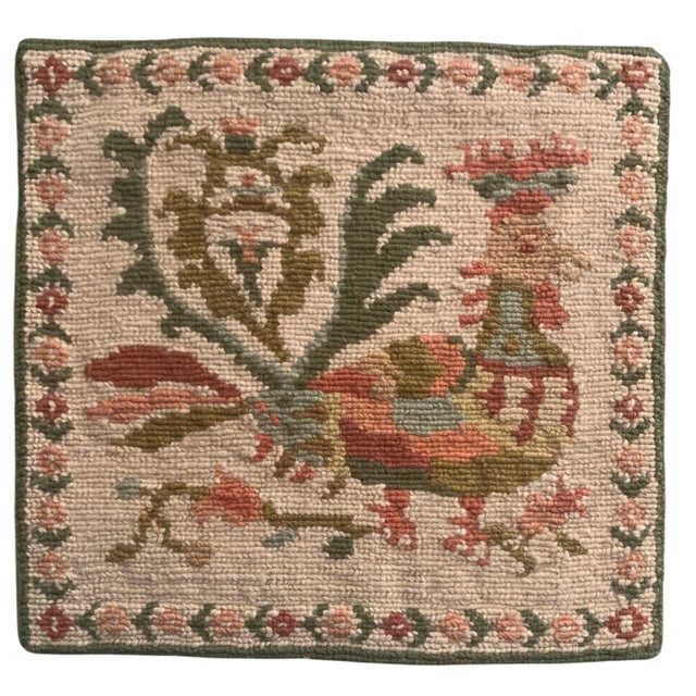 1920s Hand Woven Needlepoint Pillow National Welfare Organization Athens For Sale In Palm Springs - Image 6 of 8