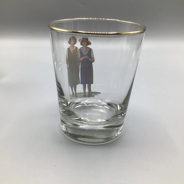 1980s Vintage Female Golfers Double Old Fashion Gold Rim Glasses For Sale - Image 5 of 13