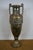 Mid 20th Century Neoclassical Empire Style Repousse Brass Roses Mantel Urn Amphora Vase For Sale - Image 4 of 12