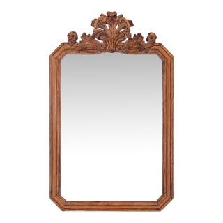 Antique Italian Hand-Carved Rococo Baroque Wall Mirror | Ornate Wood Louis XV Style For Sale