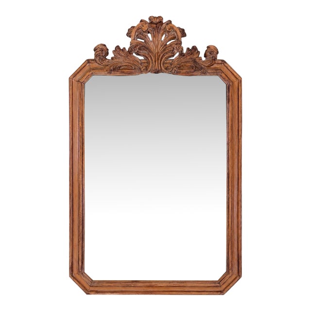Antique Italian Hand-Carved Rococo Baroque Wall Mirror | Ornate Wood Louis XV Style For Sale