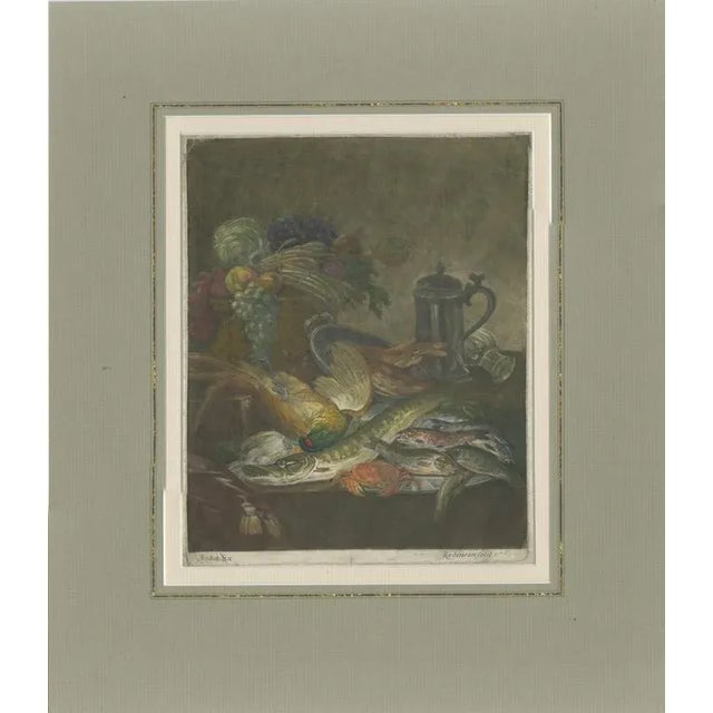 Robinson, Still Life with Fish, Crabs, Fruit and Pewter Jug, 1800, Print For Sale - Image 10 of 10