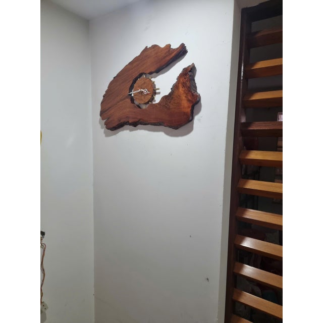 Meteor Through Time – One-of-a-Kind Handcrafted Driftwood Wall Clock Sculpture For Sale - Image 10 of 18