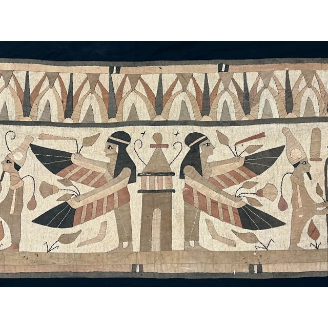 Vintage Hand-Stitched Egyptian Quilt Wall Hanging Tapestry For Sale - Image 4 of 12