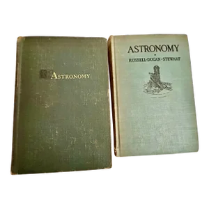 Vintage 1945 & 1946 Astronomy College Textbooks Hardcover Green & Black