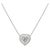Heart Shaped Cluster Diamond Pendant Necklace in 18k Solid White Gold For Sale - Image 4 of 8