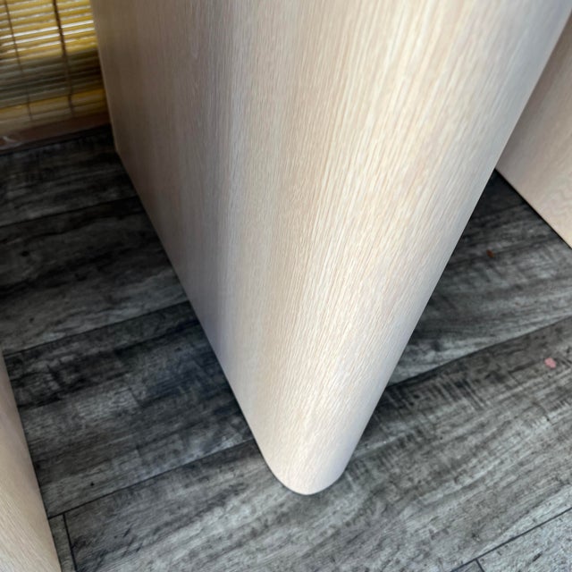 A Pair of Postmodern Custom-Made, Bull-Nose Marble Top Nightstands. Circa 1990s For Sale - Image 14 of 18