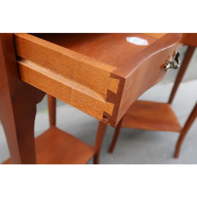 1970s Pair of French Louis XV Style Side Tables Nightstands For Sale - Image 12 of 15