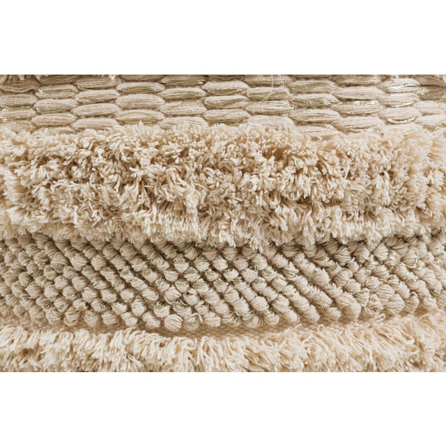 Transitional Yorba Beige Cotton Pouf For Sale - Image 3 of 6
