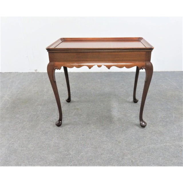 Queen Anne Mid 20th Century Custom Queen Anne Mahogany Tea Table For Sale - Image 3 of 6