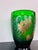 Large Green Art Glass Don Quijote Vase with Gold Painted Decor, Former Czechoslovakia, 1930 For Sale - Image 4 of 7