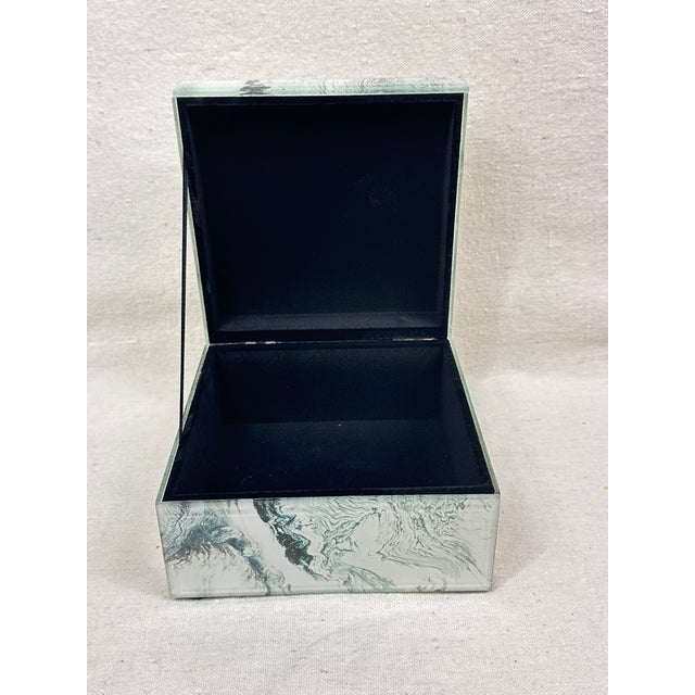 Contemporary Marbled Glass Jewelry Box For Sale - Image 3 of 7